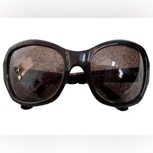 Kate Spade Dark Tortoiseshell Sloane Sunglasses with Amber Side Stones